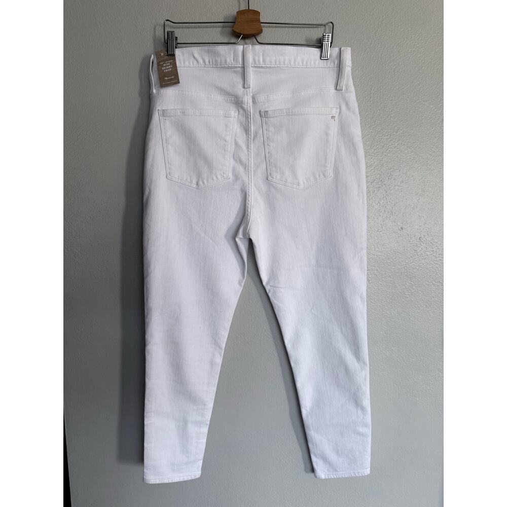 MADEWELL new 10" high rise skinny crop button front pure white denim jeans - Picture 4 of 10